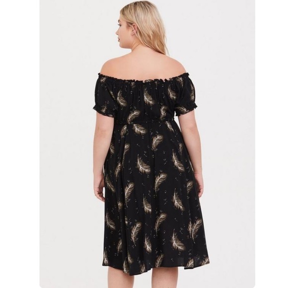Torrid Midi Challis Off-Shoulder Dress - Picture 2 of 12